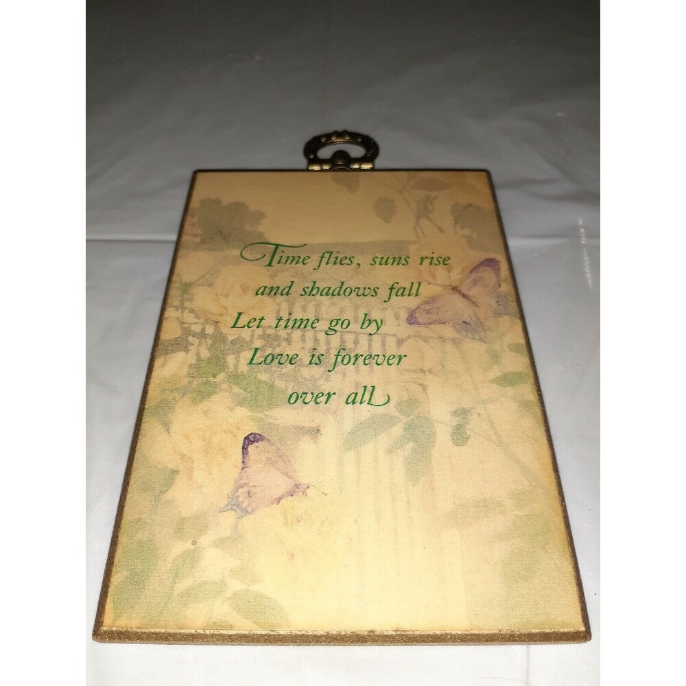 Vintage American Greetings Time Flies Plaque With Easel Back 1977